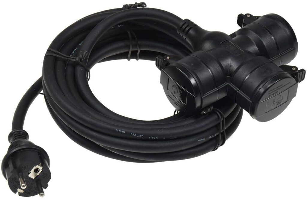 Start 12 Gartensteckdose fuer Aussen 3 fach IP44 5m Zuleitung