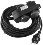 Spritzwassergeschützte-Außensteckdose, 4-fach IP44, mit Aufhänger, 10m Zuleitung