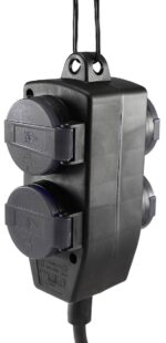 Spritzwassergeschützte-Außensteckdose, 4-fach IP44, mit Aufhänger, 10m Zuleitung – Bild 3