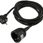 Schutzkontakt-Verlängerung, 3m, schwarz H05VV-F3G 1,5mm² 16A/250V