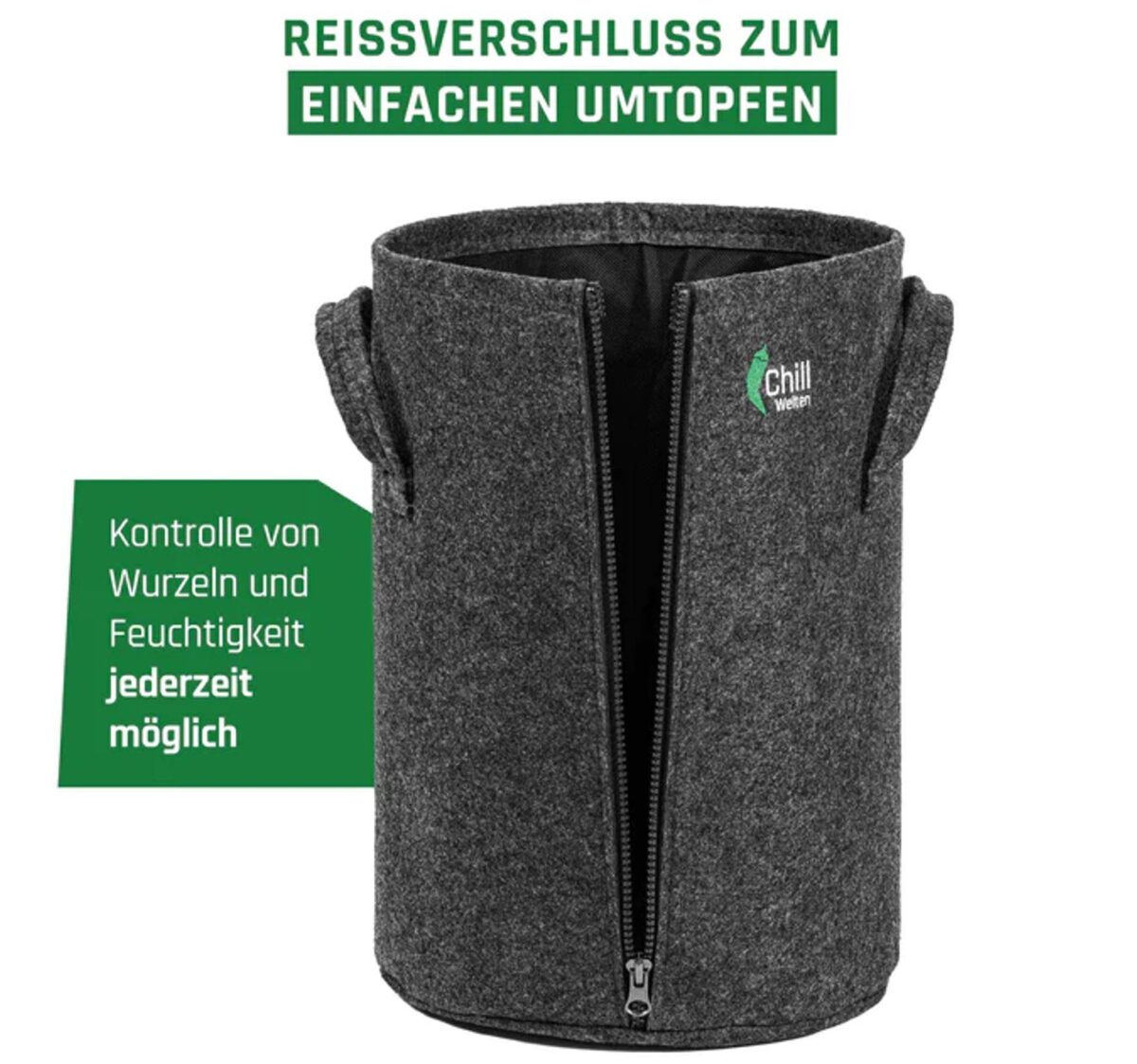 15 Liter Stofftopf für maximalen Ertrag, mit Reißverschluss – Bild 3